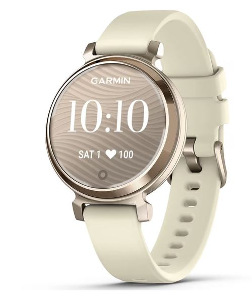 Ceas activity tracker Garmin Lily 2 Active, 38mm, curea silicon, Waterproof 5 ATM, GPS (Auriu/Crem)
