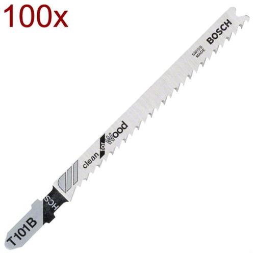 Panza fierastrau pendular Bosch T101B, tija cu un prag de prindere (T), 100 mm, lemn, taiere dreapta, fina, 100 bucati