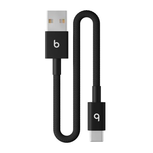 Cablu de date Apple Beats USB-A la USB-C, 20 cm (Negru)