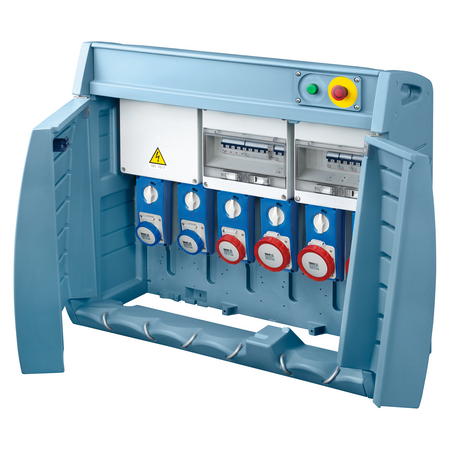 Q-BOX 6 - CU REGLETA DE BORNE - CABLATA - 3 2P+E 16A + 3 3P+E 16A - IP55