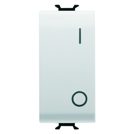 ÎNTRERUPATOR UNIDIRECTIONAL 2P 250V C.A. DE MARE PUTERE - 25AX - BUTON NEUTRU - SIMBOL 0/1 - 1 MODUL - ALB SATINAT - CHORUSMART
