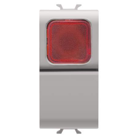 BUTON 1P 250V c.a. - NO 16A - DIFUZOR ROSU - 1 MODUL - BEJ SATINAT NATURAL - CHORUSMART