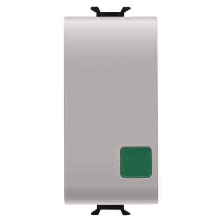 BUTON 1P 250V ac - NO+NC 16A - START - LENTILA VERDE - 1 MODUL - BEJ SATINAT NATURAL - CHORUSMART