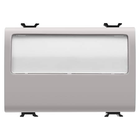 BUTON CU PLACUTA de identificare ILUMINATA 250V ac - NO 10A - 3 MODULE - BEJ SATINAT NATURAL - CHORUSMART