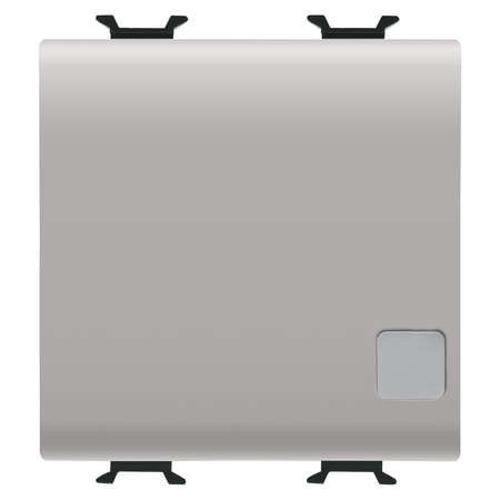 COMUTATOR BIDIRECTIONAL 1P 250V c.a. - BORNE DE CABLARE RAPIDA - 16AX iluminabile - CU LENTILA NEUTRA ÎNLOCUIBILA - 2 MODULE - BEJ SATINAT NATURAL - CHORUSMART