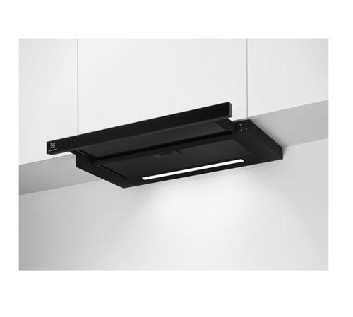 Hota telescopica incorporabila Electrolux LFP626AK, Putere de absorbtie 600 mc/h, 3 viteze, 60 cm, Sticla (Negru)
