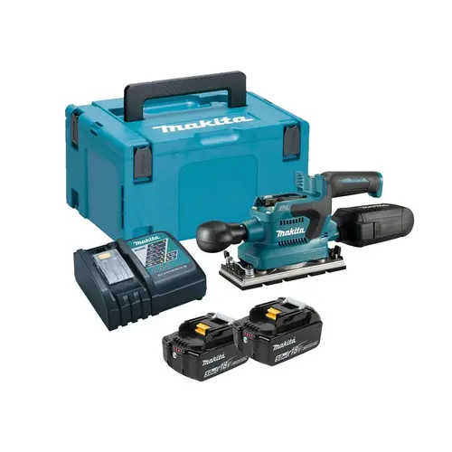 Slefuitor oscilational Makita DBO380RTJ, 18V, 2x5,0Ah Li-Ion, 93x185mm, in valiza