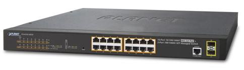 Switch Planet GS-4210-16P2S, Gigabit, 16 Porturi, PoE, 2 x SFP