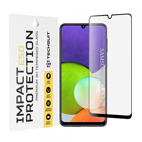 Folie de protectie Ecran Techsuit pentru Samsung Galaxy A22 A225, Sticla Securizata, Neagra