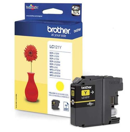 Cartus cerneala Brother LC-121Y, 300 pagini (Galben)