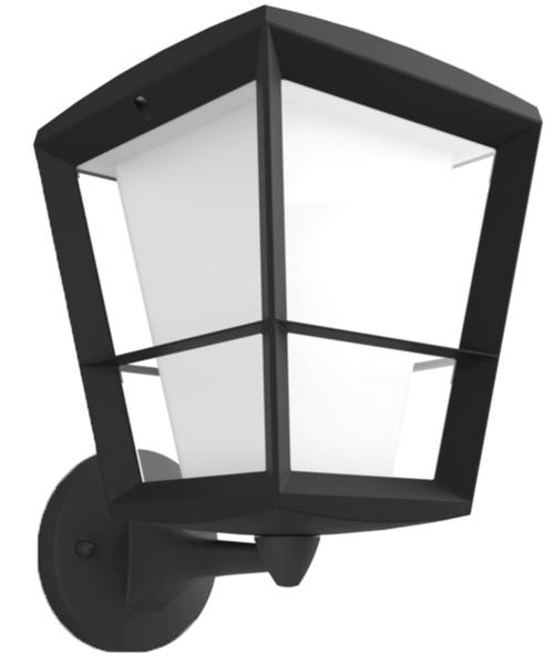 Lampa de perete de exterior Philips Hue Econic, 15W(79W), 24V, IP44, ambianta alba color, temperatura lumina reglabila calda-rece (2000- 6500K), 1150 lumeni, durata de viata 25.000 de ore, material sticla (Negru)