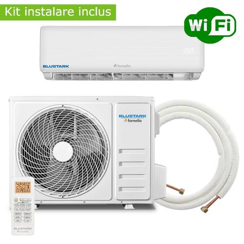 Aparat de aer conditionat Fornello BluStark, Wi-Fi, 12000 BTU, Clasa energetica A+++/A+, cu kit de instalare inclus (Alb)