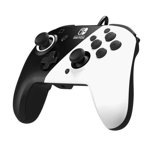 Controller cu fir PDP OLED Rematch Faceoff Deluxe+ Audio, USB, pentru Nintendo Switch, Nintendo Switch OLED (Alb/Negru)