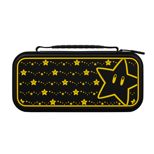 Husa calatorie PDP GLOW: Super Star pentru Nintendo Switch/Lite/OLED (Galben/Negru)