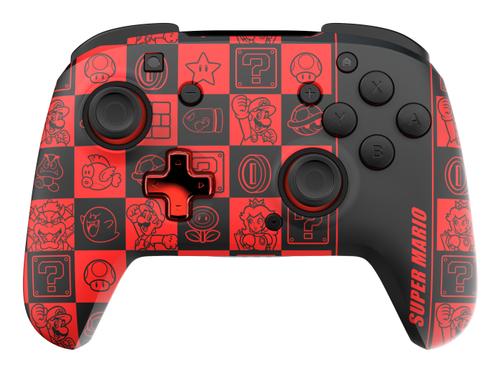 Controller Wireless PDP Rematch GLOW Super Mario Icons GlowInDark pentru Nintendo Switch/OLED (Negru/Rosu)