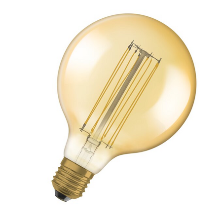 Bec LED Ledvance (Osram)  Vintage 1906 Globe 125 40 Filament DIM 5,8 W 822 Gold E27, 470 lm, 2200 K, 320°, auriu, dimabil