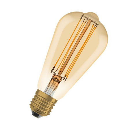 Bec LED Ledvance (Osram)  Vintage 1906 Edison 40 Filament DIM 5,8 W 822 Gold E27, 470 lm, 2200 K, 320°, auriu, dimabil