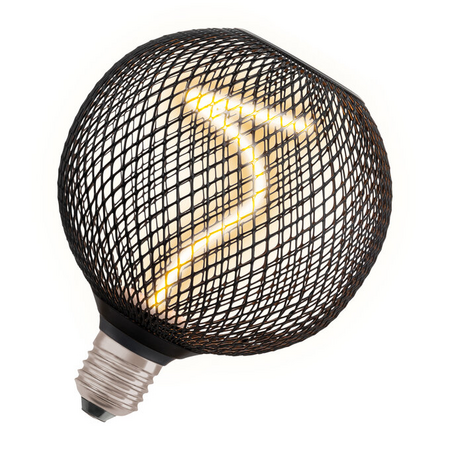 Corp de iluminat LED decorativ Ledvance (Osram)  1906 DECOR LED SPIRAL FILAMENT GLOBE 125 14 BLACK DIM 3,5 W 818 E27, 130 lm, 1800 K, IP20, 320°, negru, dimabil
