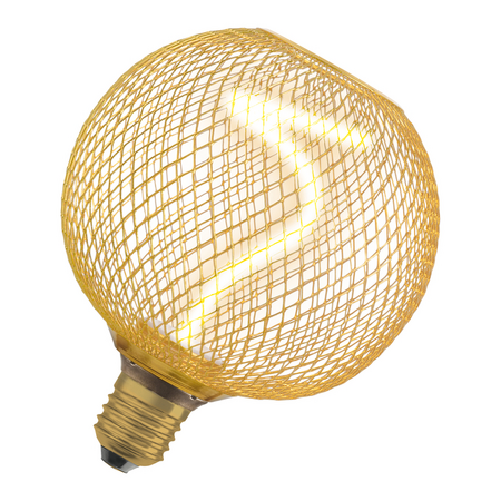 Corp de iluminat LED decorativ Ledvance (Osram)  1906 DECOR LED SPIRAL FILAMENT GLOBE 125 18 GOLD DIM 3,5 W 818 E27, 170 lm, 1800 K, IP20, 320°, auriu, dimabil