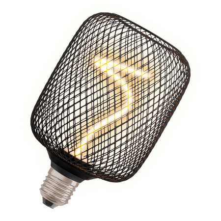Corp de iluminat LED decorativ Ledvance (Osram)  1906 DECOR LED SPIRAL FILAMENT SQUARE 100 BLACK DIM 3,5 W 818 E27, 130 lm, 1800 K, IP20, 320°, negru, dimabil