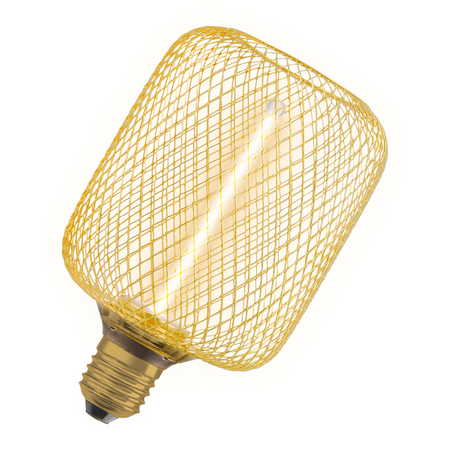 Corp de iluminat LED decorativ Ledvance (Osram)  1906 DECOR LED STRAW FILAMENT SQUARE 100 16 GOLD DIM 3,5 W 818 E27, 150 lm, 1800 K, IP20, 320°, auriu, dimabil