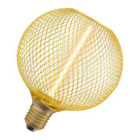 Corp de iluminat LED decorativ Ledvance (Osram)  1906 DECOR LED STRAW FILAMENT GLOBE 125 16 GOLD DIM 3,5 W 818 E27, 150 lm, 1800 K, IP20, 320°, auriu, dimabil