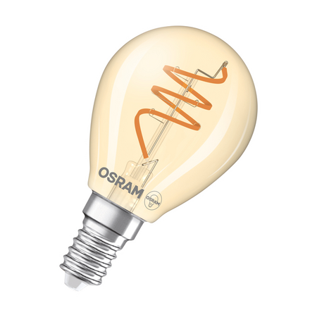 Bec LED Ledvance (Osram)  Vintage 1906 Classic P 40 Spiral Filament DIM 4,9 W 922 Gold E14, 470 lm, 2200 K, 300°, auriu, dimabil