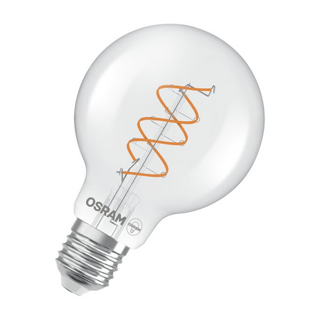 Bec LED Ledvance (Osram)  Vintage 1906 Globe 80 60 Spiral Filament DIM 7,2 W 927 Clear E27, 806 lm, 2700 K, 300°, transparent, dimabil