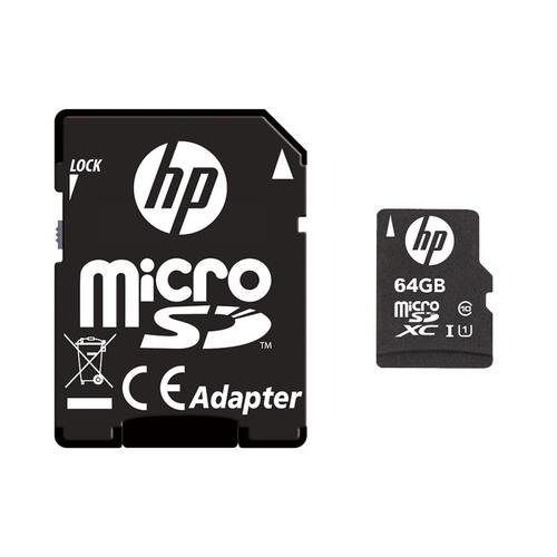 Card de memorie HP SDU64GBXC10HP-EF, 64GB, microSDXC, UHS-I U1, Clasa 10 + Adaptor SD